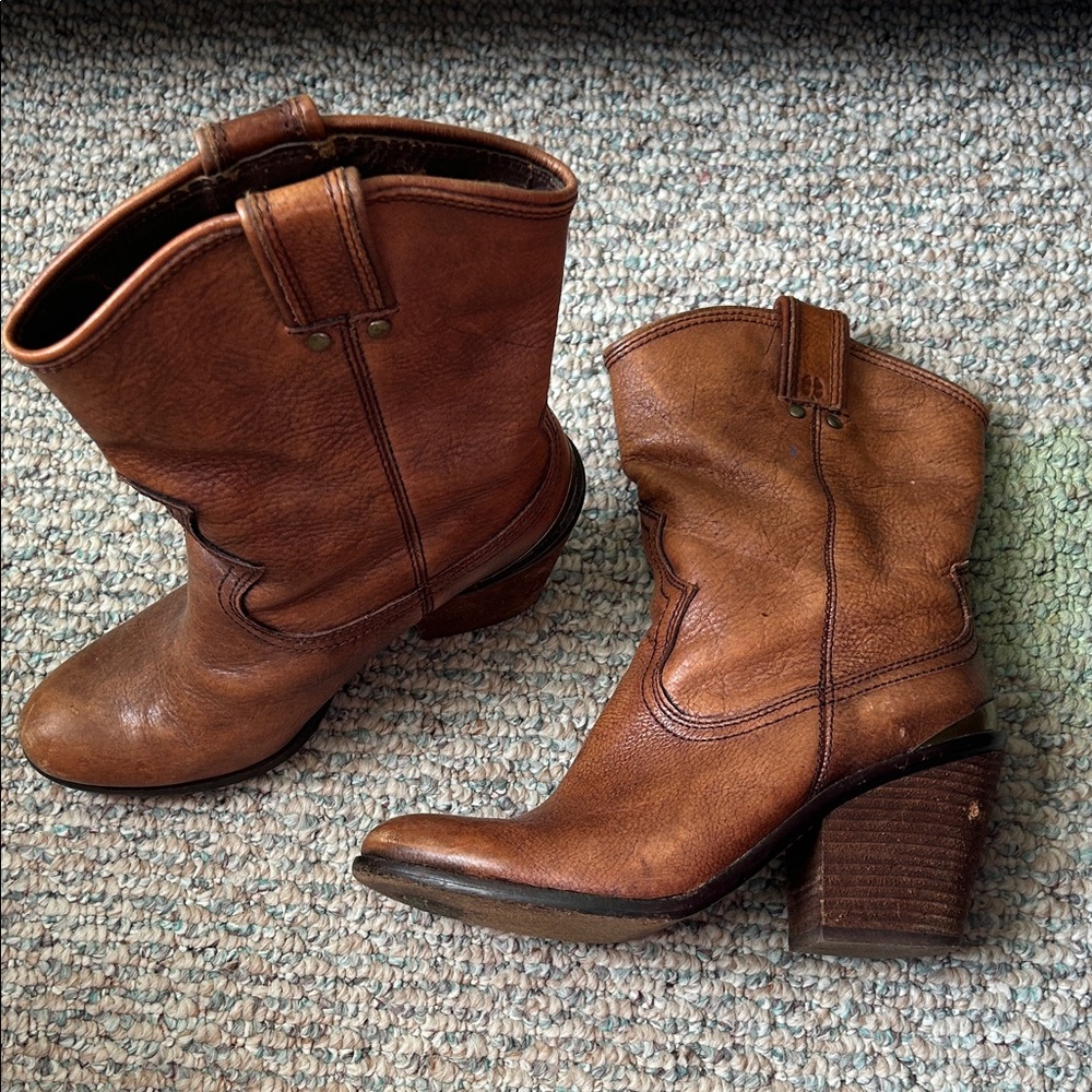Brown Leather Ankle Boots